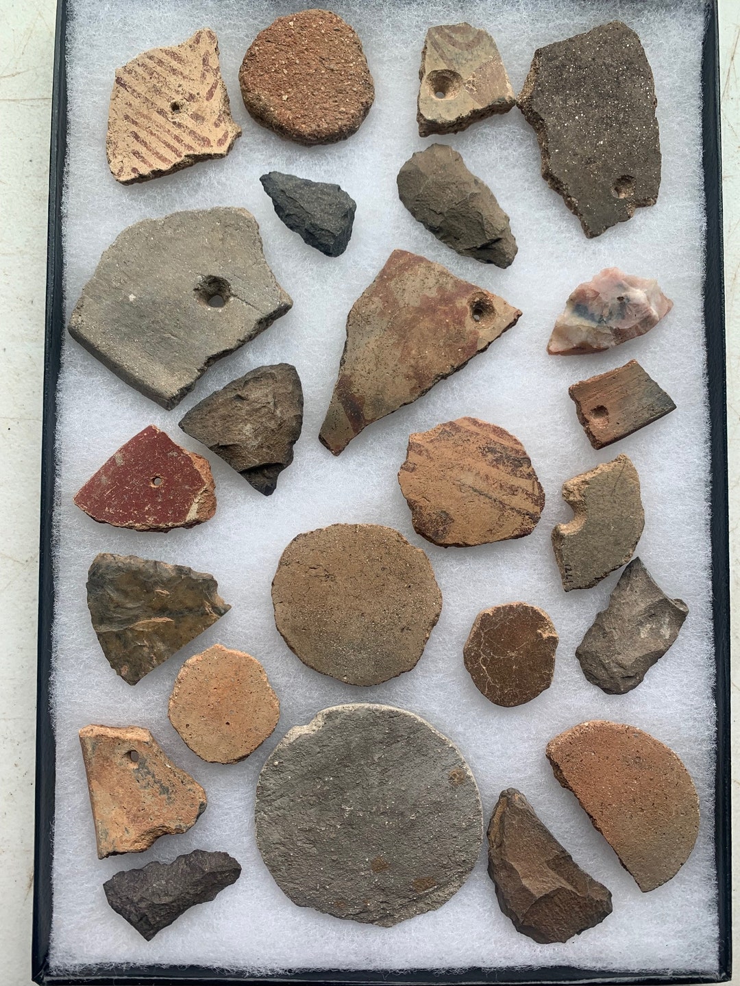 Prehistoric Native American Pottery Shard & Stone Artifacts Etsy