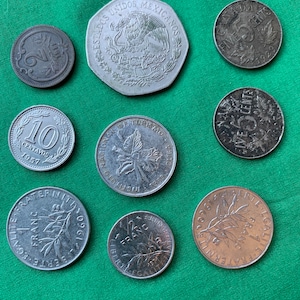Lot of 9 World Coins