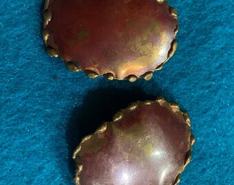 Vintage Bpeo Copper Enamel Earrings