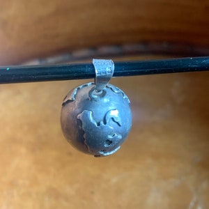 Sterling Silver World Pendant -  Mexican - Mexico