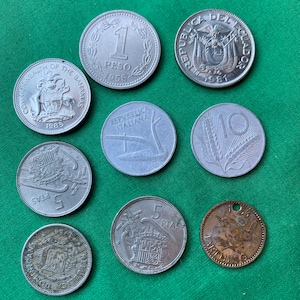 Lot of 9 World Coins