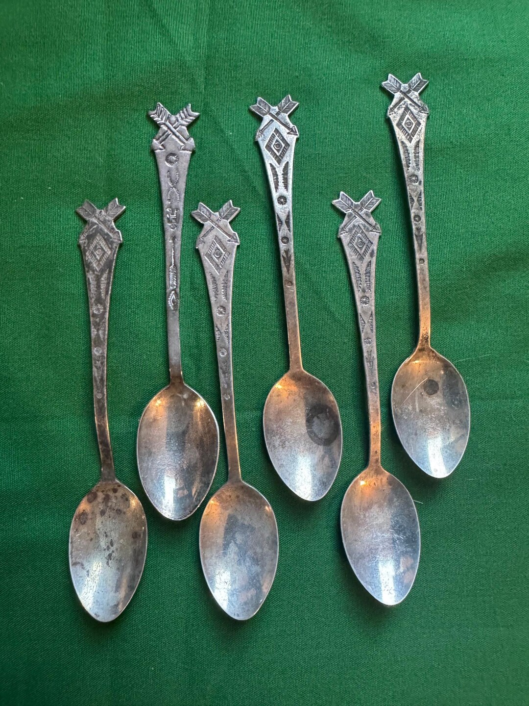 カトラリー(スプーン等) Vintage Fred Harvey Navajo Spoon Brooch Navajo Fred Harvey Era Salt Spoons - Set of 6 - Etsy