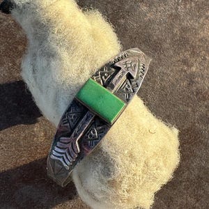 Vintage Navajo Sterling Silver and Turquoise Fred Harvey Era Cuff Bracelet