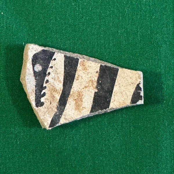 Prehistoric Anasazi Black Mesa Black-on-White Native American Pottery Shard Artifact Arizona