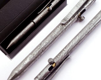 Art Work Custom Hand Forged Damascus Steel Ballpoint Pen Including Gift Box AZ-9507