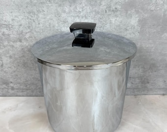 Everedy Chrome Ice Bucket With Bakelite Handle – Vintage MCM Barware