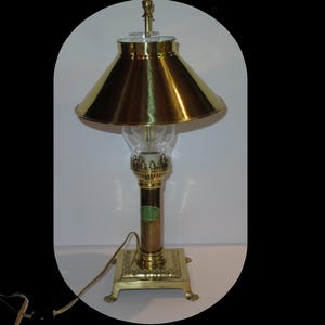Vintage, Paris, Orient Express Istanbul, Brass Table Lamp with inner glass globe!