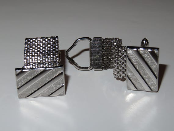 Vintage Swank, silvertone, rectangular cufflinks,… - image 3