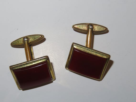 Vintage Forstner, RED,Rectangular,Cuff links,deep… - image 5
