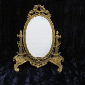 Vintage Oval, Brass, solid, stunning, swivel Victorian Framed mirror,in great vintage shape!