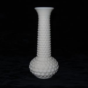 Vintage E.O Brody Co., 8, Hobnail Milk Glass Vase, M 2000, U.S.A