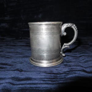 Vintage Metal, think Pewter, Baby drinking Cup, Stein like, unpolished, nice simple design