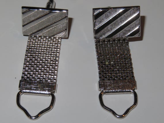 Vintage Swank, silvertone, rectangular cufflinks,… - image 6