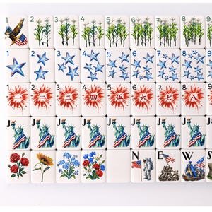 Patriotic Mahjong Set PRINTED image 1