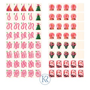 Pink Christmas Mahjong Set PRINTED image 5