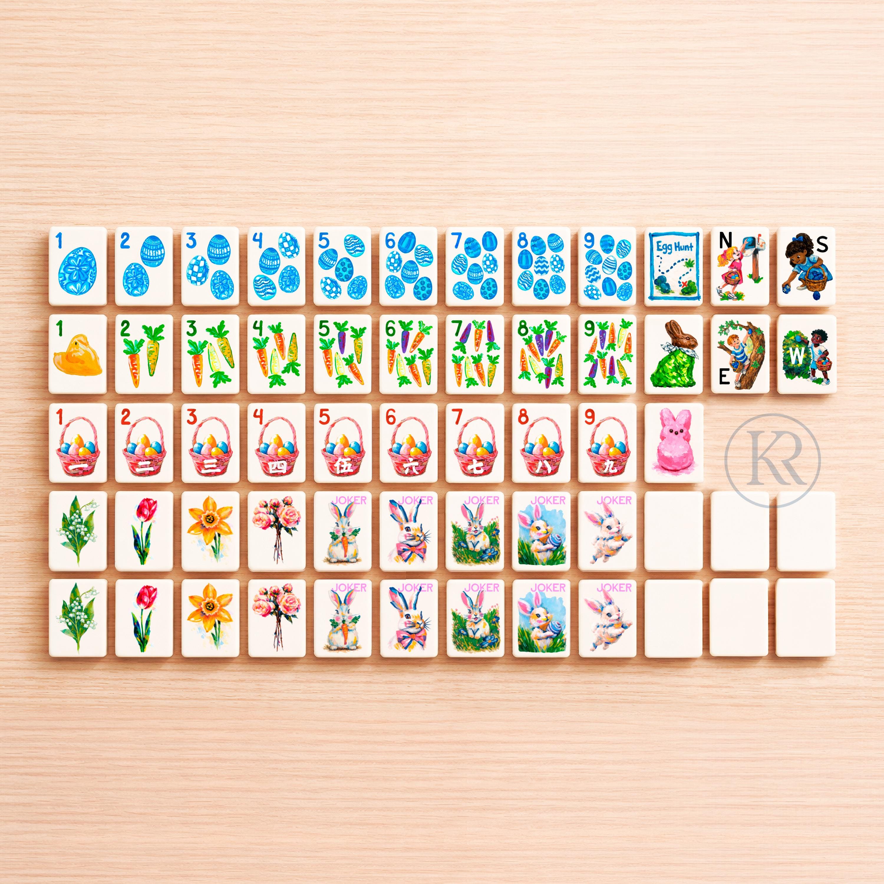 Spring Mahjong Set Easter Garden Mahjong Set PRINTED - Etsy