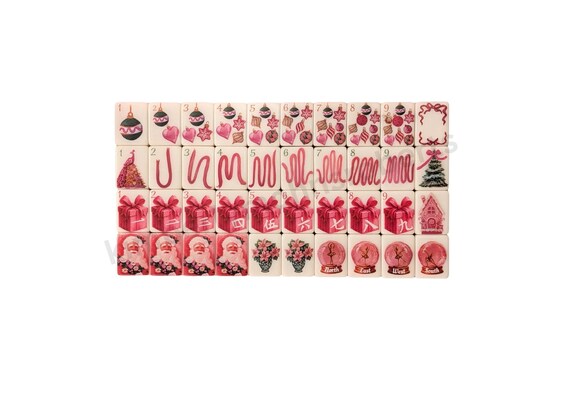 Pink Christmas Mahjong Set PRINTED