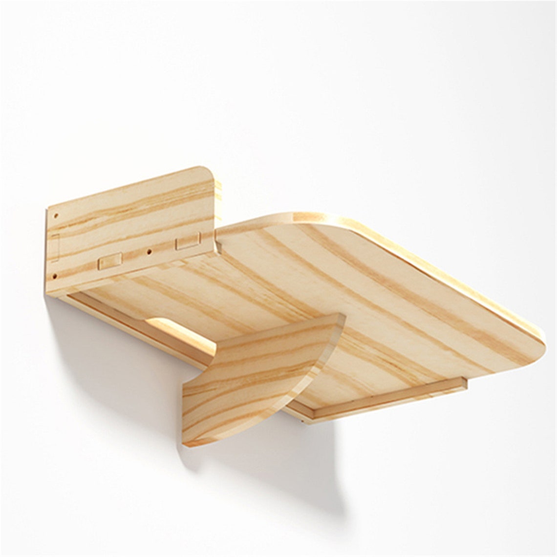 Solid Wood Projector Shelf Wall Wooden Storage Rack Living Etsy