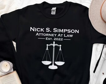Law School Graduation Gift Sweatshirt, Gifts for Attorneys, Lawyer Gift Sweater, Law Office Decor, Gifts for Lawyers Crewneck, Attorney Gift