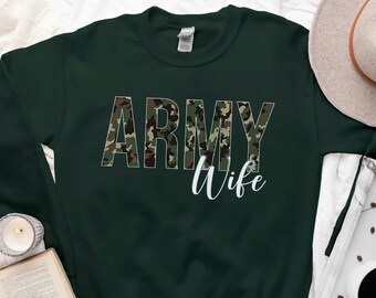 Army Wife Sweatshirt, Gift for Army Wife Sweater, Army Wives Crewneck, US Army Wife Sweatshirt, Long Distance, Homecoming, Unisex S-3XL