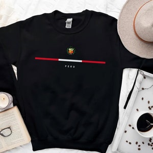 Pull Pérou, Logo du pays avec sweat-shirt drapeau, Armoiries du Pérou, Pérou Cool Comfort Crewneck