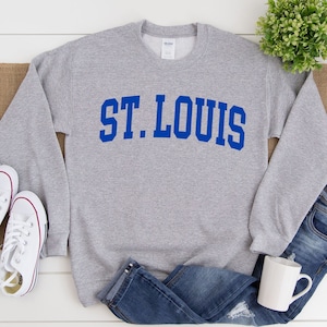 St. Louis Sweatshirt, Comfort Saint Louis College Style Sweater, St. Louis Missouri Crewneck S-3XL Unisex