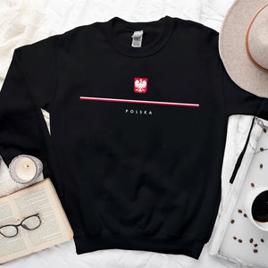 Sweat-shirt Polska, logo du pays avec pull drapeau, armoiries de Pologne, Polska Cool Comfort Crewneck