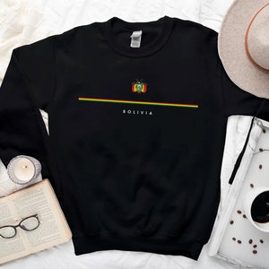 Pull bolivien, logo du pays avec sweat-shirt drapeau, armoiries de bolivie, bolivie Cool Comfort Crewneck