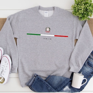 Pull Italia, Logo pays avec sweat-shirt drapeau, Armoiries de l’Italie, Italia Cool Comfort Crewneck