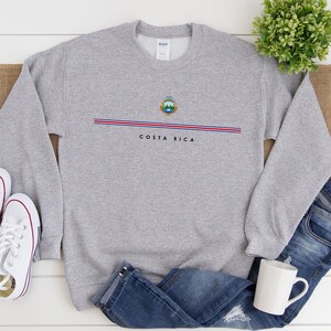 Sweat-shirt du Costa Rica, logo du pays avec pull drapeau, armoiries du Costa Rica, Costa Rica Cool Comfort Crewneck