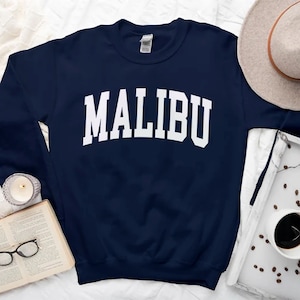 Malibu Sweatshirt, California Malibu Sweater, Malibu Crewneck, Malibu CA, Gift, Size S-3XL Unisex mens women