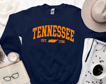 Vintage Tennessee Sweatshirt, Cozy Tennesse Map College Style Sweater, Tennessee Crewneck