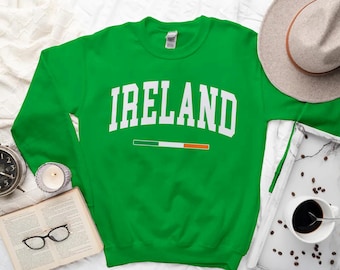 Bluza z kapturem Irlandia, wygodny sweter z Irlandii, fajna irlandzka flaga, spersonalizowany okrągły dekolt S-3XL Unisex