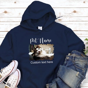 Custom Pet Hoodie Sweatshirt from your Photo, Customized Pet Sweater Cartoon Style, Personalized Dog Cat Pullover S-5XL Unisex