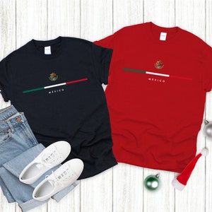 T-shirt Mexique, T-shirt logo du pays avec drapeau, T-shirt ras du cou cool avec armoiries