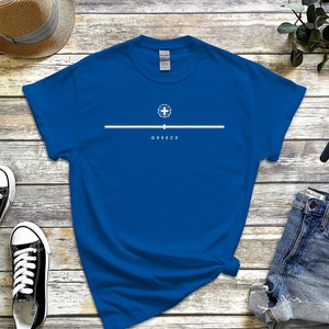 Chemise Grèce, t-shirt logo du pays avec drapeau, armoiries de la Grèce, t-shirt cool confort Grèce