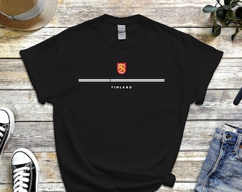 Finland Shirt, Country Logo with Flag Tshirt, Coat of Arms of Suomi Tee