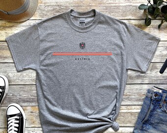 Austria Shirt, Country Logo with Flag Tshirt, Coat of Arms of Österreich Tee