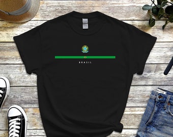 Brasil Shirt, Country Logo with Flag Tshirt, Coat of Arms of Brazil Tee