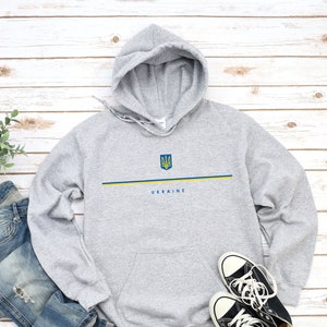 Sweat à capuche Ukraine, logo du pays avec sweat-shirt drapeau, armoiries de l’Ukraine, pull Ukraine Cool Comfort