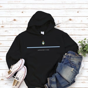 Sweat à capuche Argentine, logo du pays avec sweat-shirt drapeau, armoiries de l'Argentine, pull-over Argentine Cool Comfort