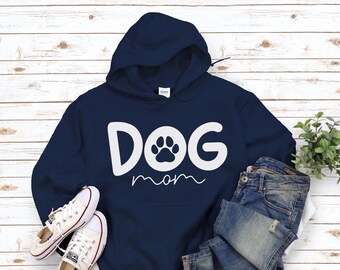 Dog Mom Hoodie, Cozy Dog Lover Sweatshirt, Custom Pet Pullover Mama, Gift, Nana, Grandma Unisex