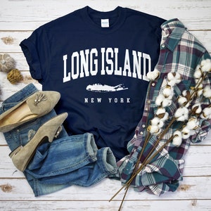 Maglietta Long Island, maglietta comoda Long Island Map, maglietta New York Long Island S-5XL Unisex