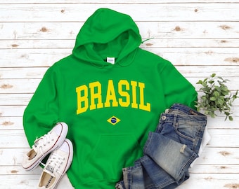 Brasil Hoodie, Cozy Brazil Sweatshirt, South America Capital Country, Brazil Pullover Unisex