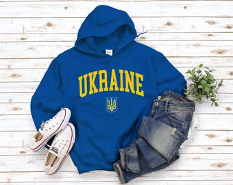 Ukraine Hoodie Sweatshirt, Cool Comfort Coat of arms of Ukraine Sweater, Ukraine Flag Pullover S-5XL Unisex