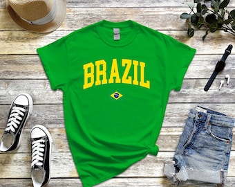 Camisa Brasil, Camiseta Cool Comfort Brasil, País Capital da América do Sul, Camiseta Brasil tamanho S-5XL unissex