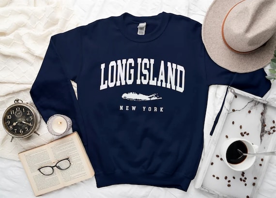 Long Island Sweatshirt, Comfort Long Island Map Sweater, New York Long Island Crewneck Sweater