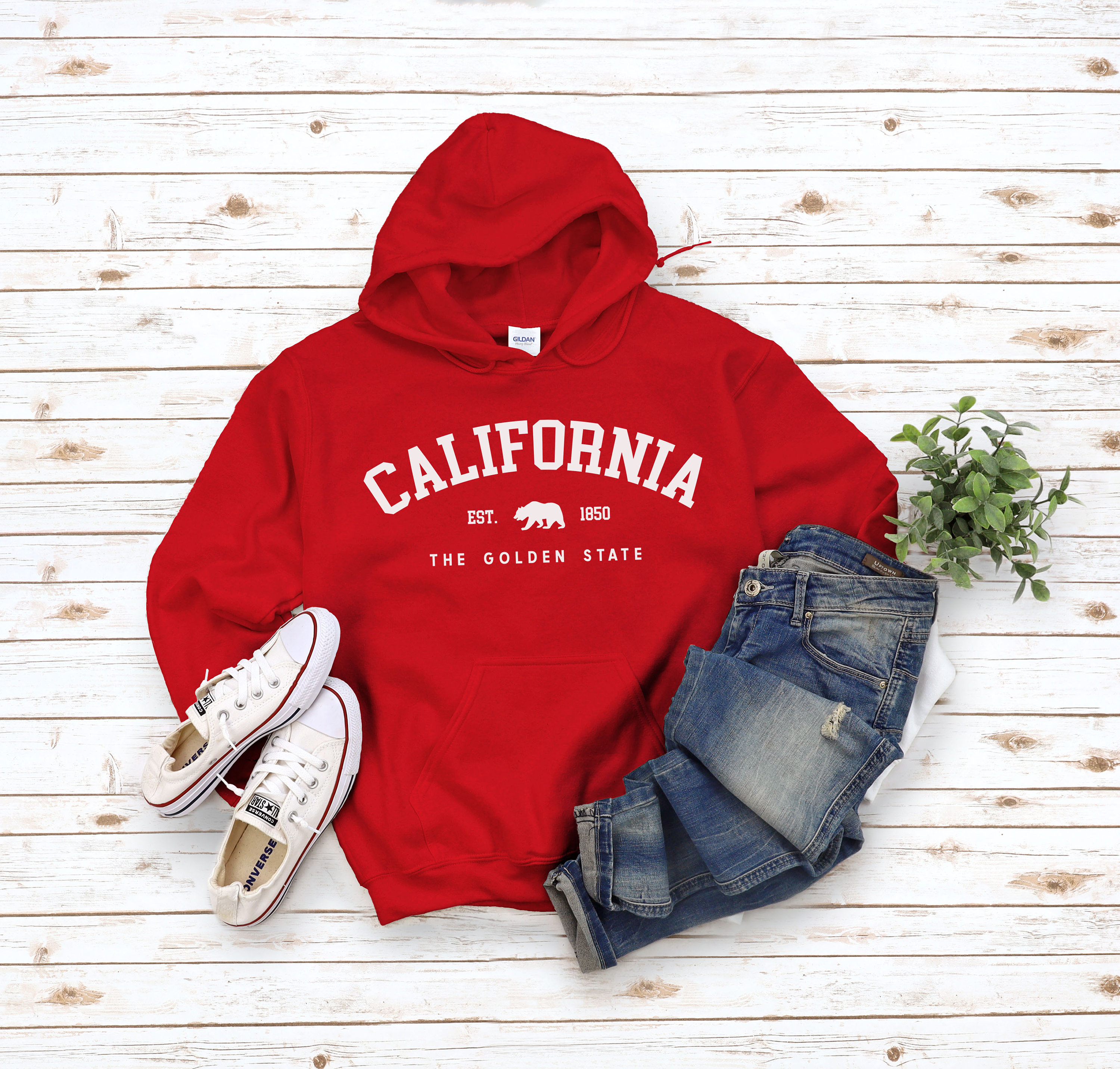 Map California Love Hooded Baby Onesie Map California Love Hooded Baby Onesie