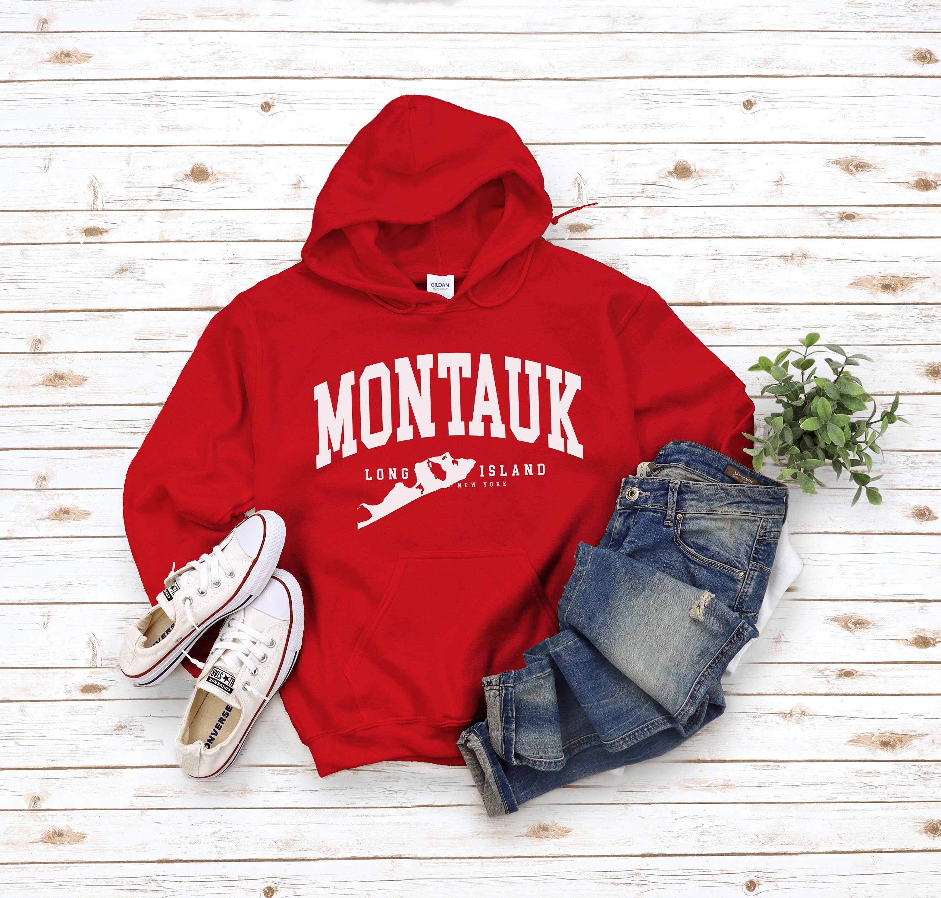 Montauk Hoodie, Cozy Montauk Long Island Sweatshirt, Holiday
