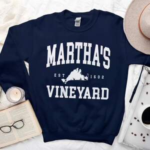 Martha's Vineyard Sweatshirt, Comfort Marthas Vineyard Island Sweater, Martha's Vineyard Island Shirt Crewneck Navy